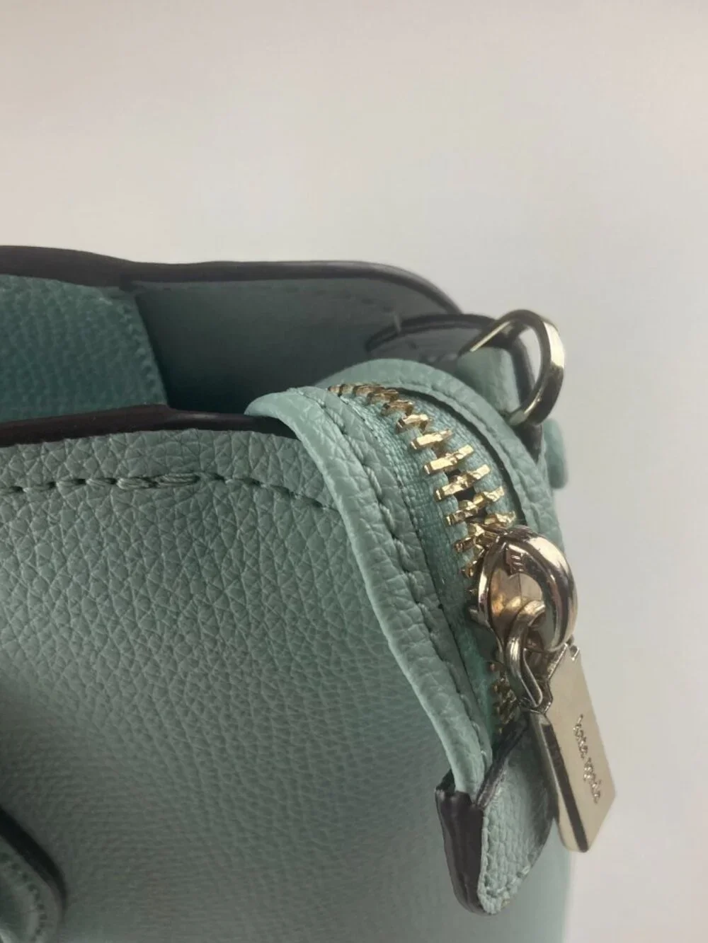Kate Spade NY Spring Meadow Tote Bag Logo 2 Handle Purse Satchel Teal Mint Used